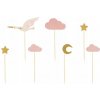 PartyDeco Ozdoby na cupcake - Bocian ružový, 7 ks PartyDeco Ozdoby na cupcake - Bocian ružový, 7 ks