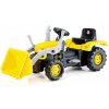 Dolu Veľký šliapací traktor s rýpadlom, žltý Dolu Veľký šliapací traktor s rýpadlom, žltý