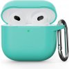 AppleMix Puzdro pre Apple AirPods 4 + karabína - silikónové - mätovo zelené AppleMix Puzdro pre Apple AirPods 4 + karabína - silikónové - mätovo zelené