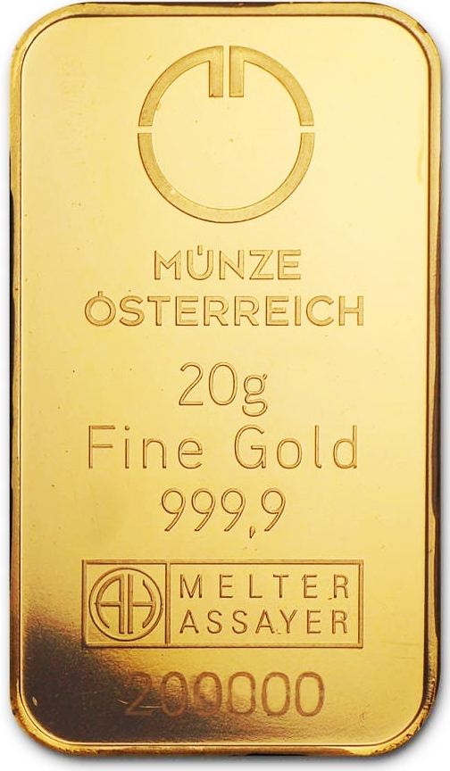 Münze Österreich zlatá tehlička 20 g