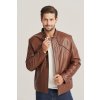 Pánska svetlohnedá kožená bunda Pánska svetlohnedá kožená bunda