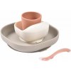 Beaba Jedálenská sada silikónová 4-dielna Terracotta / Gazelle Beaba Jedálenská sada silikónová 4-dielna Terracotta / Gazelle