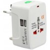 DeTech Univerzálny cestovný adaptér - 2xUSB, 1xUSB-C, 1.0A, EU/US/UK/AU, 220V, Biela DeTech Univerzálny cestovný adaptér - 2xUSB, 1xUSB-C, 1.0A, EU/US/UK/AU, 220V, Biela