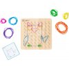 Drevená geometrická doska s klinčekmi Montessori Geo Board Eichhorn s 30 farebnými gumičkami a 24 kariet s úlohami od 4 rokov Drevená geometrická doska s klinčekmi Montessori Geo Board Eichhorn s 30 farebnými gumičkami a 24 kariet s úlohami od 4 rokov
