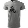 MTB kreslený cyklista - Klasické pánske tričko vyššej gramáže - XS ( Tmavosivý melír ) MTB kreslený cyklista - Klasické pánske tričko vyššej gramáže - XS ( Tmavosivý melír )