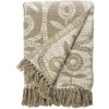 MADAM STOLTZ Prehoz z recyklovanej bavlny Taupe / Off white 125 × 175 cm