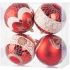 Strend Pro Gule MagicHome Vianoce, 4 ks, červené, s ornamentami, na vianočný stromček, 10 cm Strend Pro Gule MagicHome Vianoce, 4 ks, červené, s ornamentami, na vianočný stromček, 10 cm