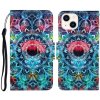Peňaženkové 3D puzdro Colored Drawing na iPhone 14 – Mandala Peňaženkové 3D puzdro Colored Drawing na iPhone 14 – Mandala