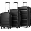 Kono 2191 Sada 3 kufrov spinner 55/66/75cm Čierna ABS Kono 2191 Sada 3 kufrov spinner 55/66/75cm Čierna ABS
