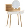 Toaletný stolík so zrkadlom, 80x40x120cm | drevený/biely Toaletný stolík so zrkadlom, 80x40x120cm | drevený/biely