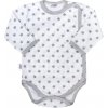 Dojčenské celorozopínacie body NEW BABY Classic II sivé s hviezdičkami Dojčenské celorozopínacie body NEW BABY Classic II sivé s hviezdičkami