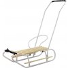 shumee Kovové sánky s posuvným popruhom na operadlo biele shumee Kovové sánky s posuvným popruhom na operadlo biele