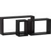 Autronic P-009 BK Policka nástenná, sada 3 ks, MDF, farba čierna matná, baleno v ochranej fólii Autronic P-009 BK Policka nástenná, sada 3 ks, MDF, farba čierna matná, baleno v ochranej fólii