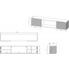 Cama RTV skříň LARA 183x35x37 černá matná + černý krb Cama RTV skříň LARA 183x35x37 černá matná + černý krb