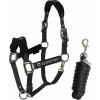 Equestro Set ohlávky s vodítkom Fleece ro čierny