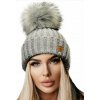 Fashionweek Dámska zimná čiapka s brmbolcom flísová podšívka JENOT WOOLK RITA Farba: Šedá, Veľkosť: Universal Fashionweek Dámska zimná čiapka s brmbolcom flísová podšívka JENOT WOOLK RITA Farba: Šedá, Veľkosť: Universal