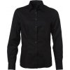 James & Nicholson JN 681 dámska keprová košeľa s dlhým rukávom black
