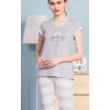 Decentné dámske trojštvrťové pyžamo S Šedá Kapri - Trojštvrťové Decentné dámske trojštvrťové pyžamo S Šedá Kapri - Trojštvrťové