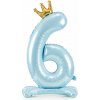 PartyDeco Stojaci fóliový balón číslo 6 84cm nebesky modrá PartyDeco Stojaci fóliový balón číslo 6 84cm nebesky modrá