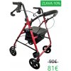 Rehafund Rf-610/c chodítko 4-kolesové pre seniorov červené Rehafund Rf-610/c chodítko 4-kolesové pre seniorov červené