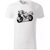 Športová motorka - Tričko z organickej bavlny - S ( Biela ) Športová motorka - Tričko z organickej bavlny - S ( Biela )
