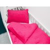 Biante Detské posteľné obliečky do postieľky Minky 3D bodky MKP-009 Fuchsiové Do postieľky 90x140 a 50x70 cm