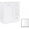Príborník Miami 1 dvere 4 zásuvky 80x92 cm bielo-biely Príborník Miami 1 dvere 4 zásuvky 80x92 cm bielo-biely