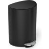 Simplehuman Pedálový odpadkový kôš 6 l, pologuľatý, čierna matná oceľ