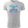 Biele tričko najlepší TV technik na svete - darček pre TV technika S Biele tričko najlepší TV technik na svete - darček pre TV technika S