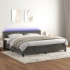Box spring postel s matrací a LED tmavě šedá 200x200 cm samet Šedá 3134664 Box spring postel s matrací a LED tmavě šedá 200x200 cm samet Šedá 3134664