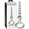 Icicles No. 67 - sklenené dildo s guľkami - priehľadné Icicles No. 67 - sklenené dildo s guľkami - priehľadné