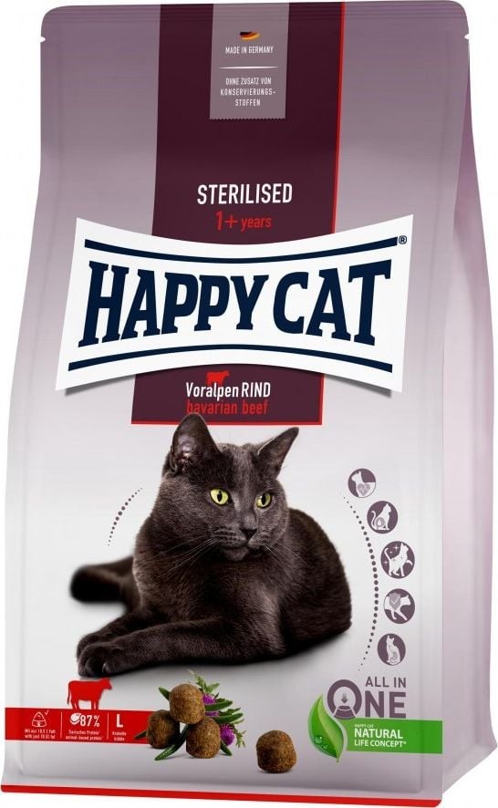 Happy Cat Sterilised Voralpen Rind Hovädzie 4 kg