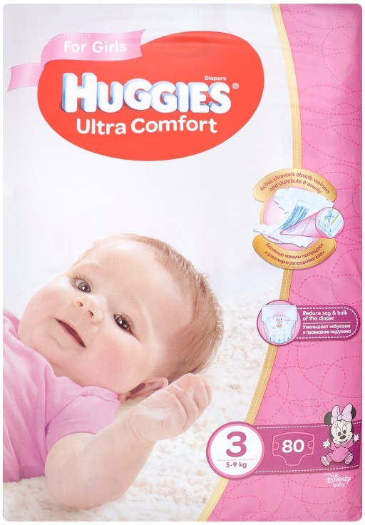 HUGGIES Ultra Comfort 3 5-9 kg 80 ks