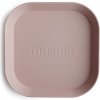 Mushie hranatý tanier Blush 2 ks