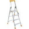 Hliníkové schodíky Manutan Expert s držiakom, 4 stupne Hliníkové schodíky Manutan Expert s držiakom, 4 stupne