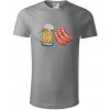 Pivo a klobása - Tričko z organickej bavlny - 3XL ( Starostrieborná ) Pivo a klobása - Tričko z organickej bavlny - 3XL ( Starostrieborná )