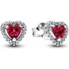 PANDORA náušnice Vyvýšené červené srdce 298427c04 PANDORA náušnice Vyvýšené červené srdce 298427c04