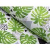 Bavlnená látka/plátno Sandra SA-175 Zelené listy Monstera - šírka 160 cm Bavlnená látka/plátno Sandra SA-175 Zelené listy Monstera - šírka 160 cm