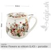 HRNČEK White Flowers so sitkom 0,43l – porcelán – darčeková krabička HRNČEK White Flowers so sitkom 0,43l – porcelán – darčeková krabička