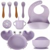 IKO Detský silikónový riad 9ks. - fialový IKO Detský silikónový riad 9ks. - fialový