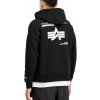 Alpha Industries pánska mikina Label Hoodie Zip Backprint Black
