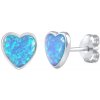 Silvego Silvego strieborné náušnice srdce s modrým syntetickým opálom LPS0857B Silvego Silvego strieborné náušnice srdce s modrým syntetickým opálom LPS0857B