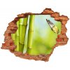 Fototapeta diera na stenu 3D Bambusu a motýľ 90x70 cm Fototapeta diera na stenu 3D Bambusu a motýľ 90x70 cm