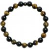 Korálka z chirurgickej ocele s logom Glosery, tigrie oko a lesklý čierny achát Veľkosť korálok: 6mm, Farba korálky s logom: strieborná, Obvod zápästia: L 18 cm Korálka z chirurgickej ocele s logom Glosery, tigrie oko a lesklý čierny achát Veľkosť korálok: 6mm, Farba korálky s logom: strieborná, Obvod zápästia: L 18 cm