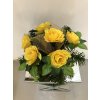 Smútočný kytica z umelých kvetov kvetináč - ruža žlté Smútočný kytica z umelých kvetov kvetináč - ruža žlté