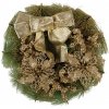 Clayre & Eef Zeleno-zlatý vianočný veniec s mašľou Christmas Wreath - Ø 30*7 cm - Clayre & Eef Clayre & Eef Zeleno-zlatý vianočný veniec s mašľou Christmas Wreath - Ø 30*7 cm - Clayre & Eef
