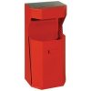 Manutan Kovový vonkajší odpadkový kôš Chafer s popolníkom, objem 50 l, červený Manutan Kovový vonkajší odpadkový kôš Chafer s popolníkom, objem 50 l, červený