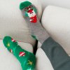 Pánske rozdielne ponožky Santa s darčekom šedá