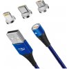 Dobíjecí kabel 3v1 Kumiho K-1 (Černo-modrý) Dobíjecí kabel 3v1 Kumiho K-1 (Černo-modrý)