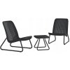 Súprava nábytku Keter pre 2 osoby Rio Patio Set kreslá a stolík antracit Súprava nábytku Keter pre 2 osoby Rio Patio Set kreslá a stolík antracit